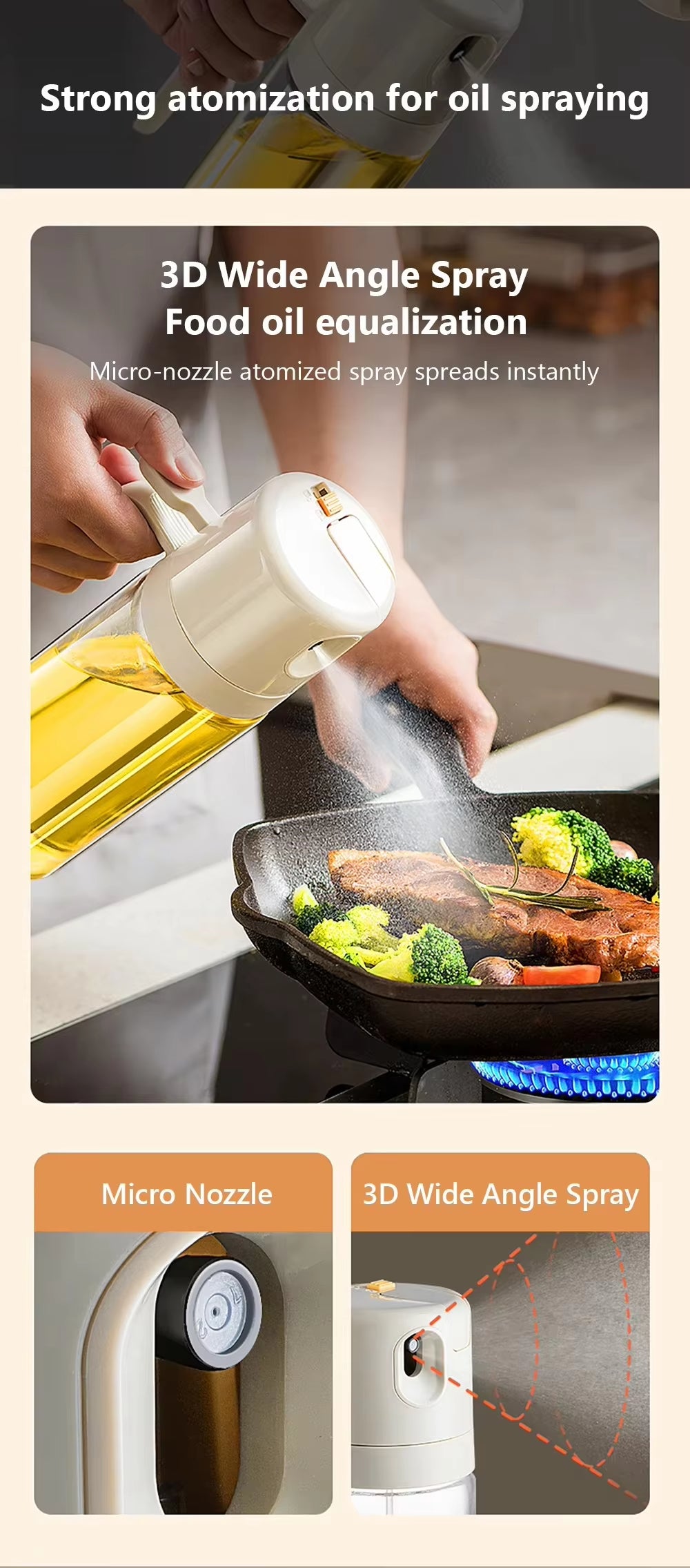 2-in-1 Oil Dispenser & Sprayer (550ml / 19oz)