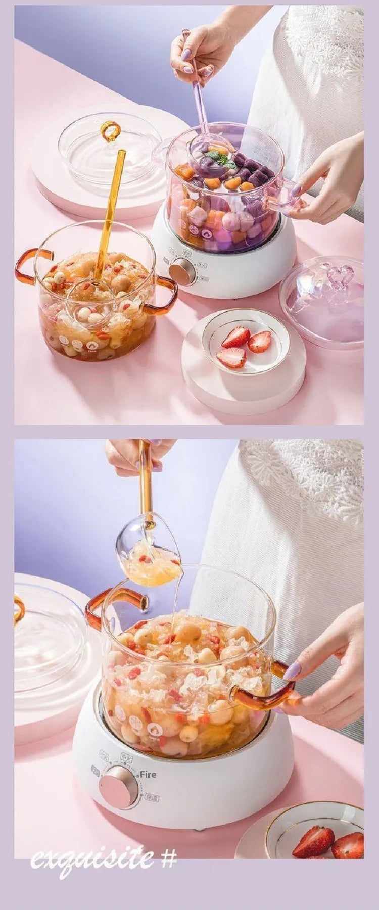 Borosilicate Glass Pot Household Heating Binaural
