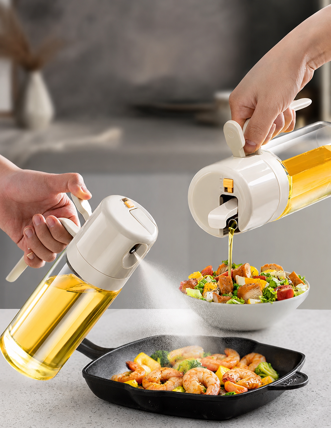 2-in-1 Oil Dispenser & Sprayer (550ml / 19oz)