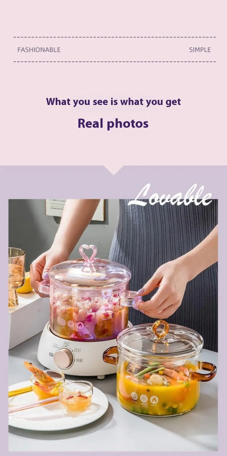 Borosilicate Glass Pot Household Heating Binaural